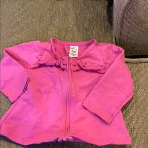Pink zip baby girl top